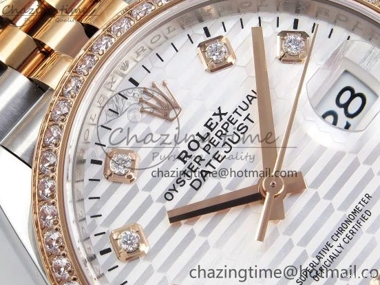 Bracelet Silver 36 Dial Best SS Edition VSF Steel 1:1 904L on 126281rbr Jubilee Textured DateJust VS3235 0216